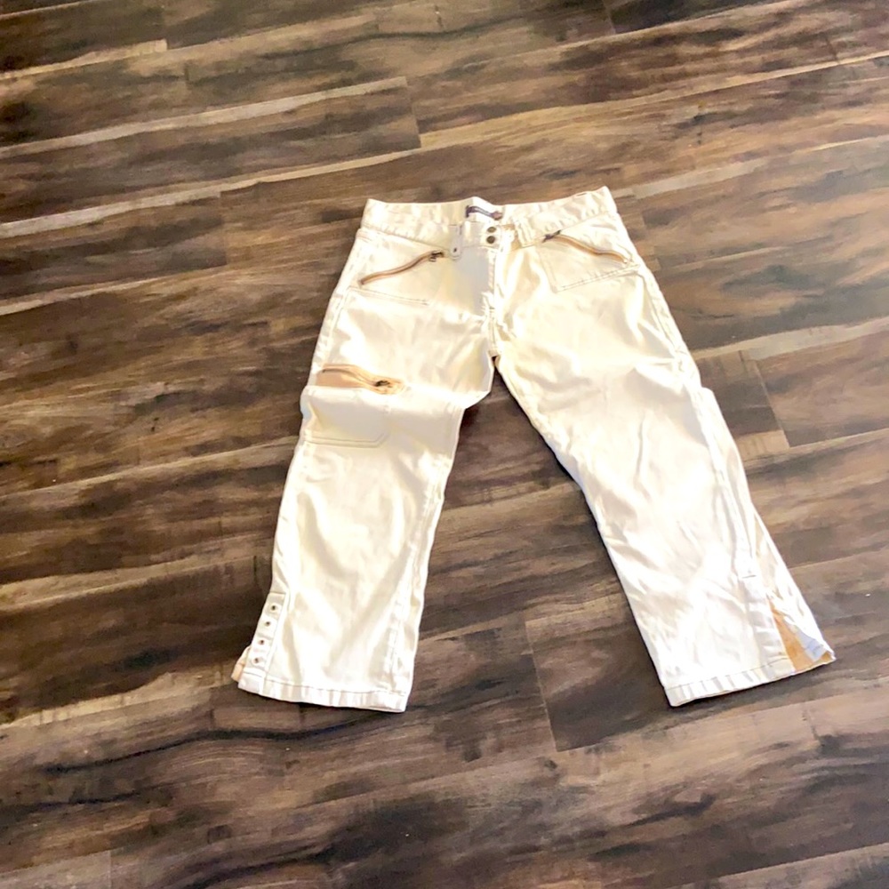 3/4 length cream jeans